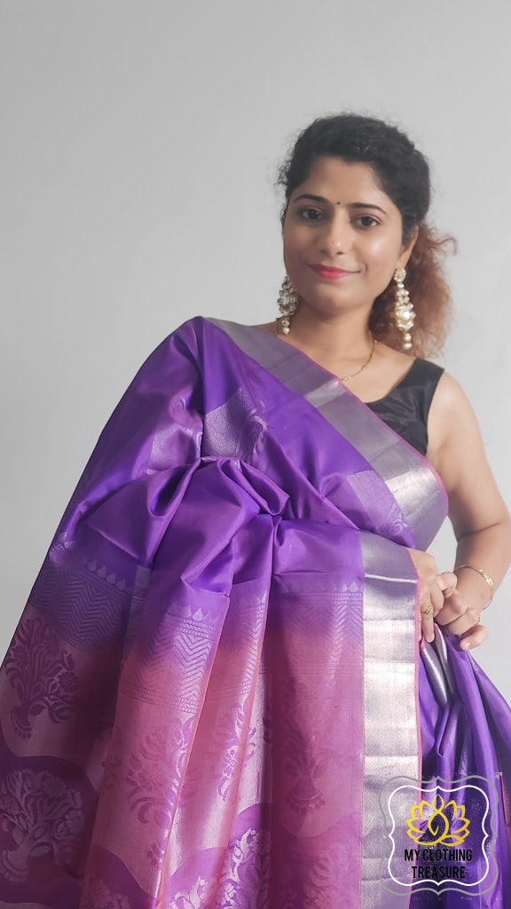 Kanjivaram Soft Silk Saree- Purple