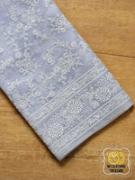 Load image into Gallery viewer, Periwinkles On Organza- Lilac Grey Saree
