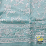 Load image into Gallery viewer, Periwinkles On Organza- Mint Blue Saree
