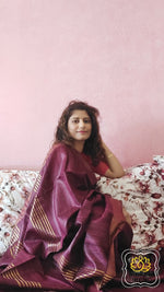 Load image into Gallery viewer, Pure Ghichha Tussar Silk With Zari Border- Coffee Brown Saree
