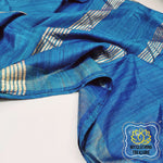 Load image into Gallery viewer, Pure Ghichha Tussar Silk With Zari Border- Firozi Blue Saree
