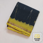 Load image into Gallery viewer, Pure Kota Cotton Hand Tie And Dye Shibori Saree- Black-Lime Yellow Saree
