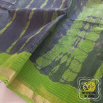Load image into Gallery viewer, Pure Kota Cotton Hand Tie And Dye Shibori Saree- Charcoal-Green Saree
