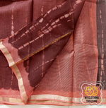 Load image into Gallery viewer, Pure Kota Cotton Hand Tie And Dye Shibori Saree- Coffee-Peach Saree
