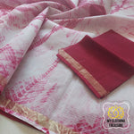 Load image into Gallery viewer, Pure Kota Cotton Hand Tie And Dye Shibori Saree- White-Wine Saree
