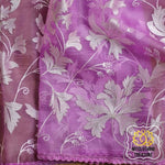 Load image into Gallery viewer, Velvet Leaves On Organza- Lavender Saree

