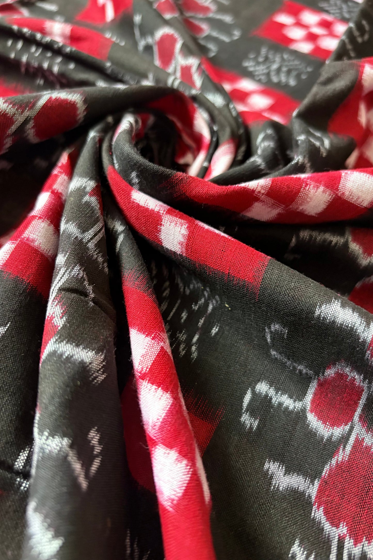 Sambalpuri Pure Cotton Saree - Black