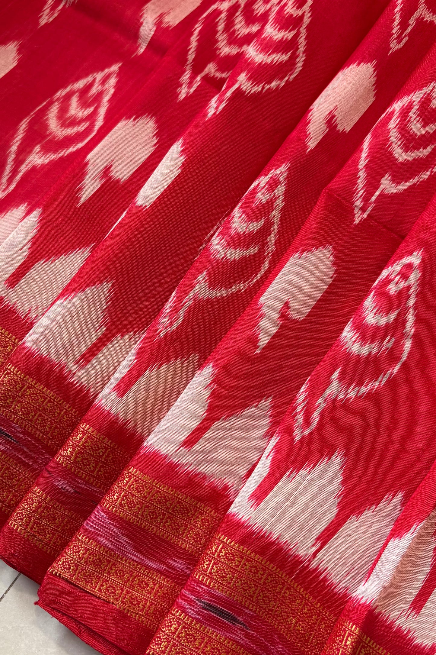 Odisha Ikkat Khandua Silk Saree - Red