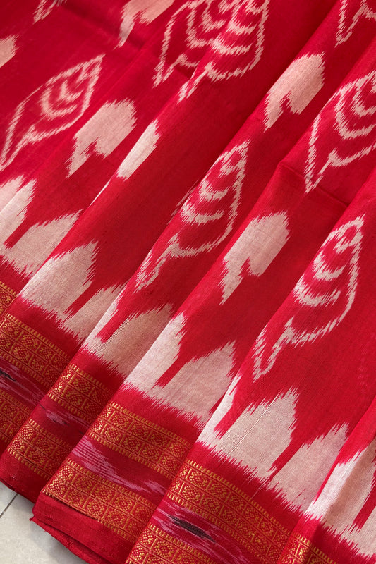 Odisha Ikkat Khandua Silk Saree - Red