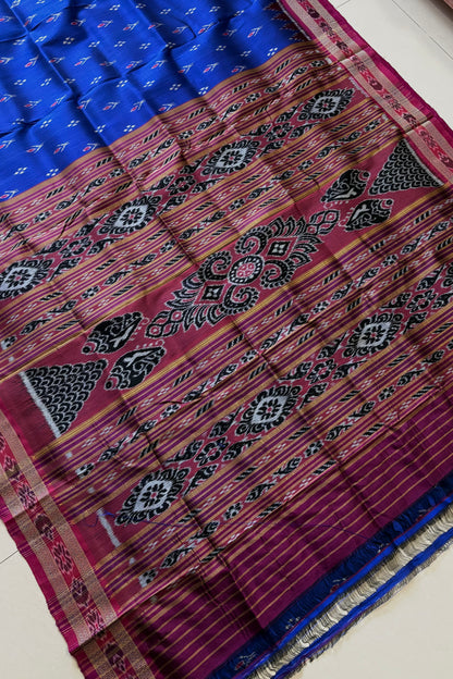 Exclusive Odisha Ikkat Chandrika Pure Silk Saree- Royal Blue