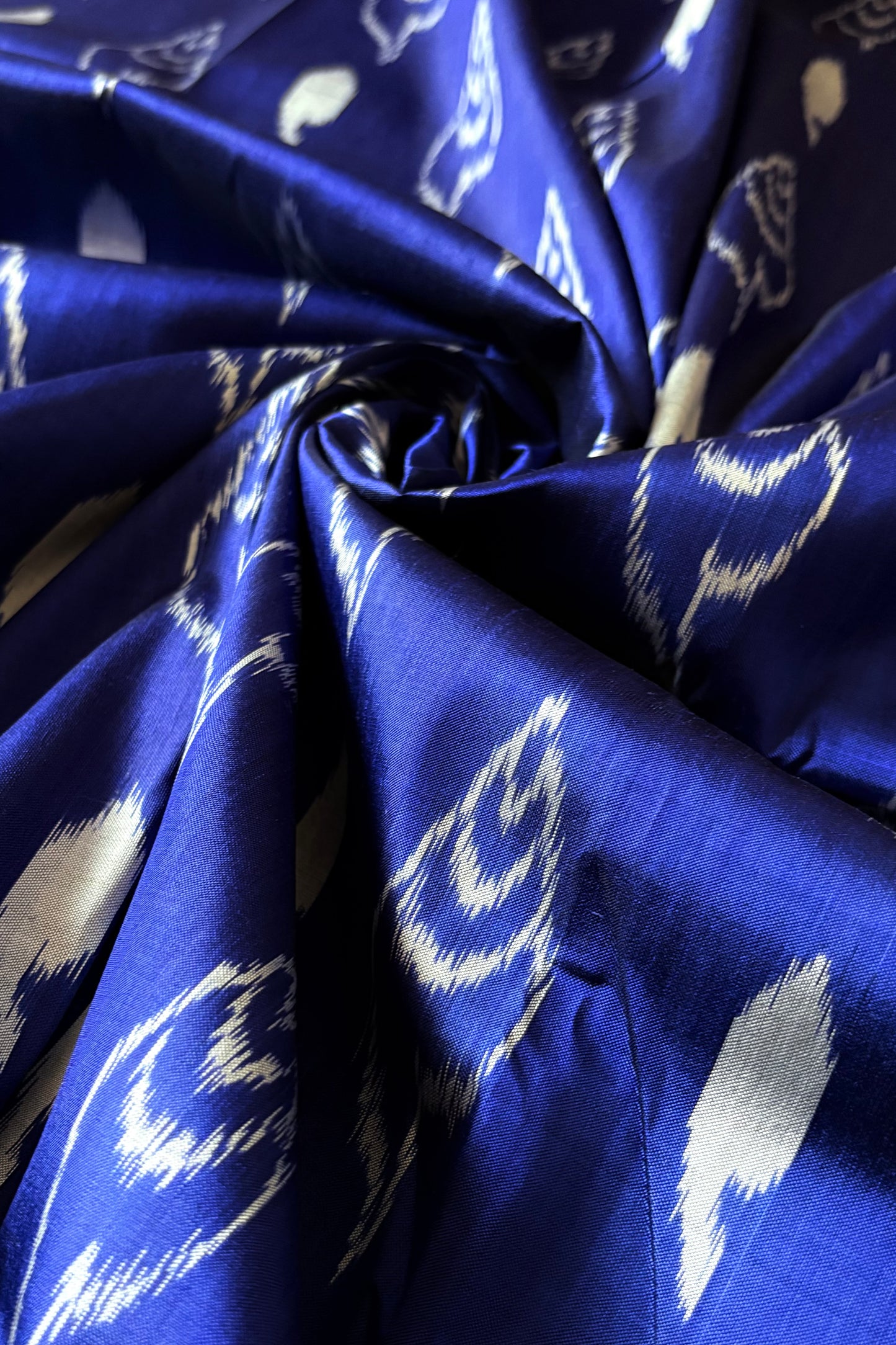 Odisha Ikkat Khandua Silk Saree - Indigo