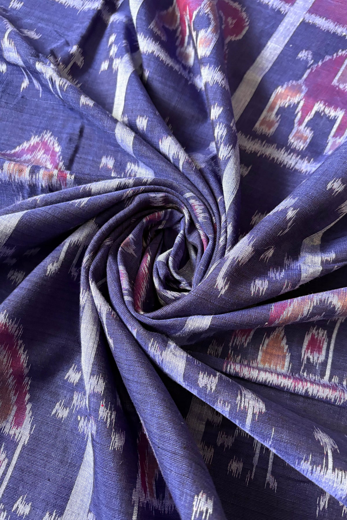 Odisha Ikkat Khandua Cotton Saree - Dark Indigo