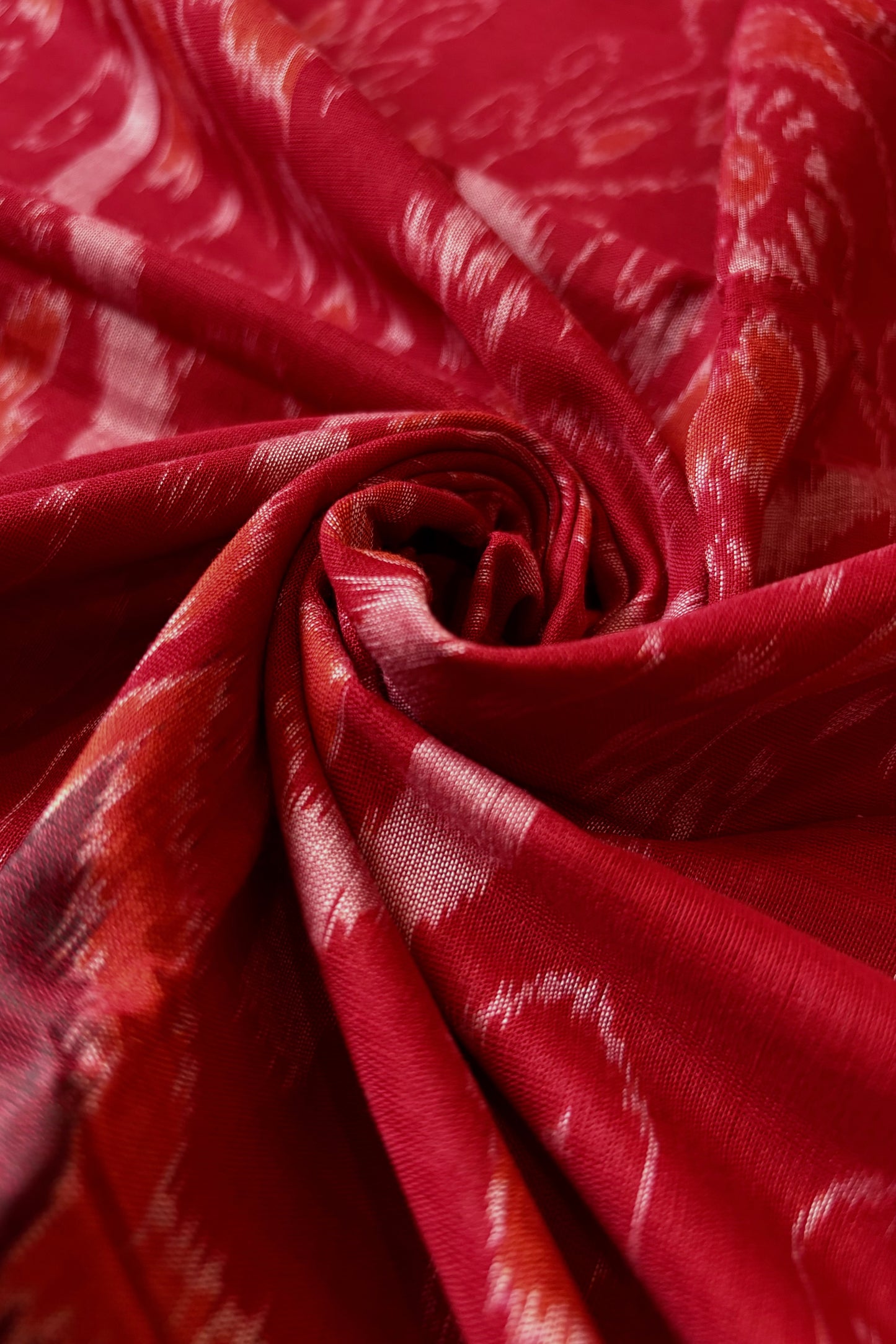 Odisha Ikkat Khandua Cotton Saree -Deep Red