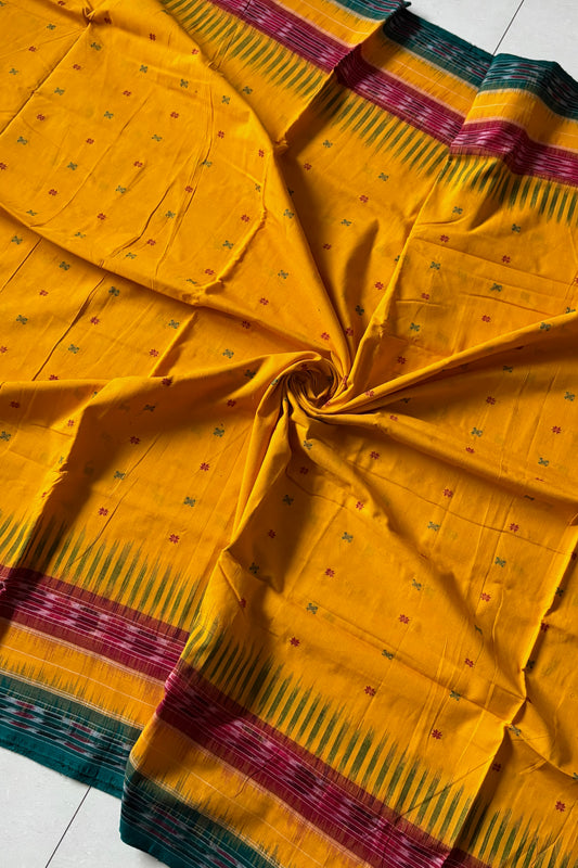 Exclusive Khandua Cotton Saree - Yellow