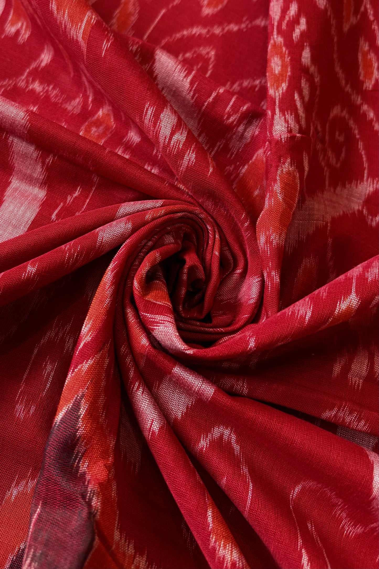 Odisha Ikkat Khandua Cotton Saree -Deep Red