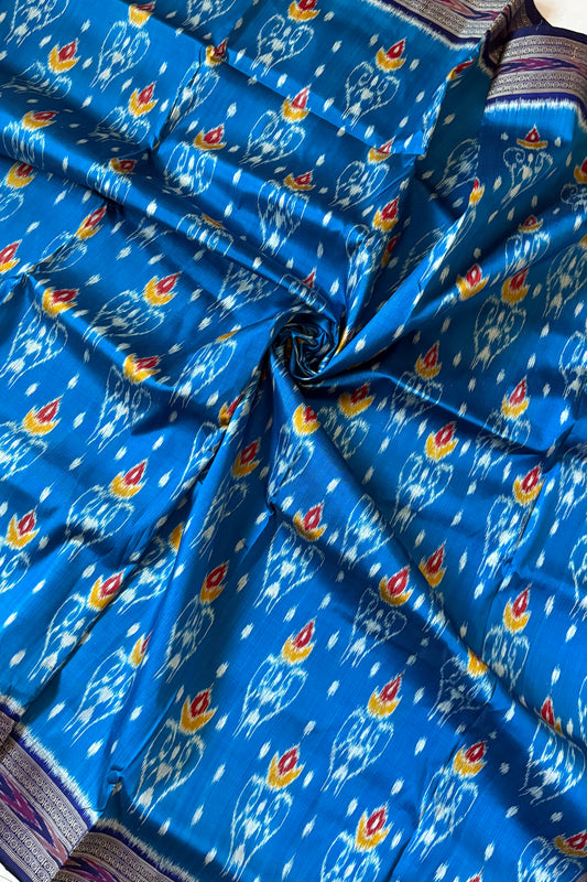 Exclusive Odisha Ikkat Nuapatna Silk Saree - Blue