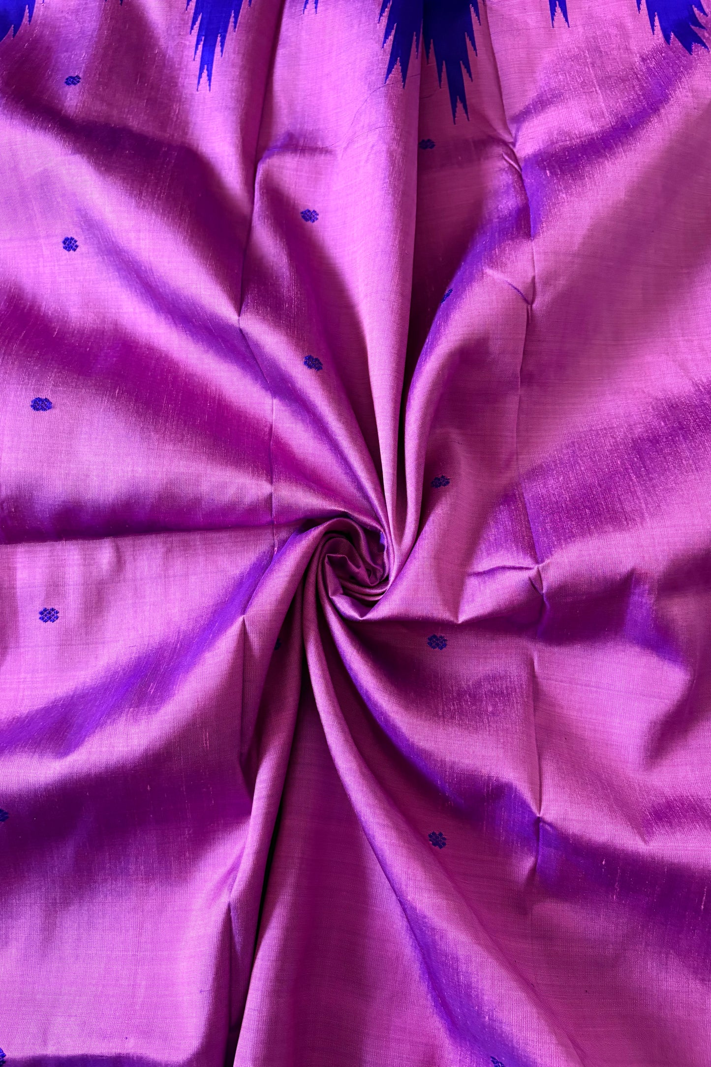 Exclusive Double Pallu Berhampuri Pure Silk Patta Saree - Pink & Purple