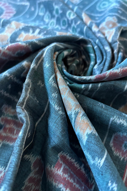 Exclusive Nabakothi Sambalpuri Cotton Saree: Light Teal