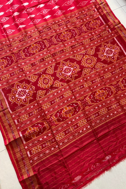 Odisha Ikkat Khandua Silk Saree - Red