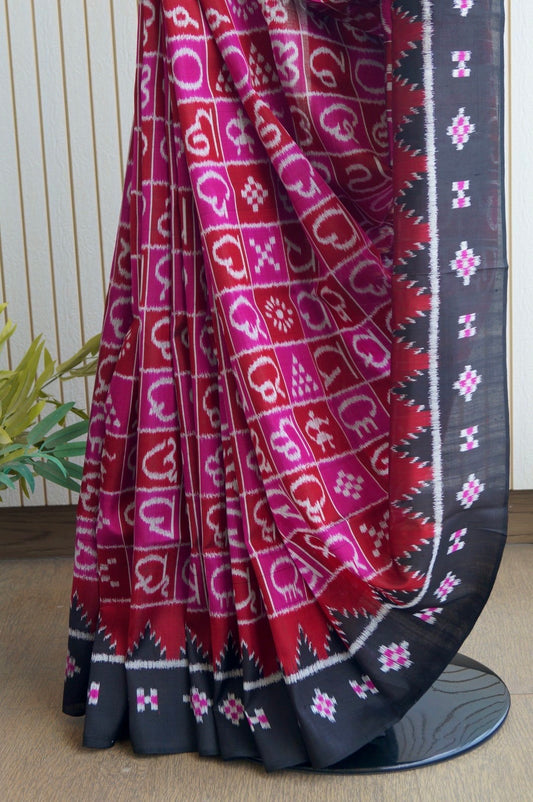 Exclusive Ikkat Pure Silk Saree-  Odia Varnamala With Airabat Palla
