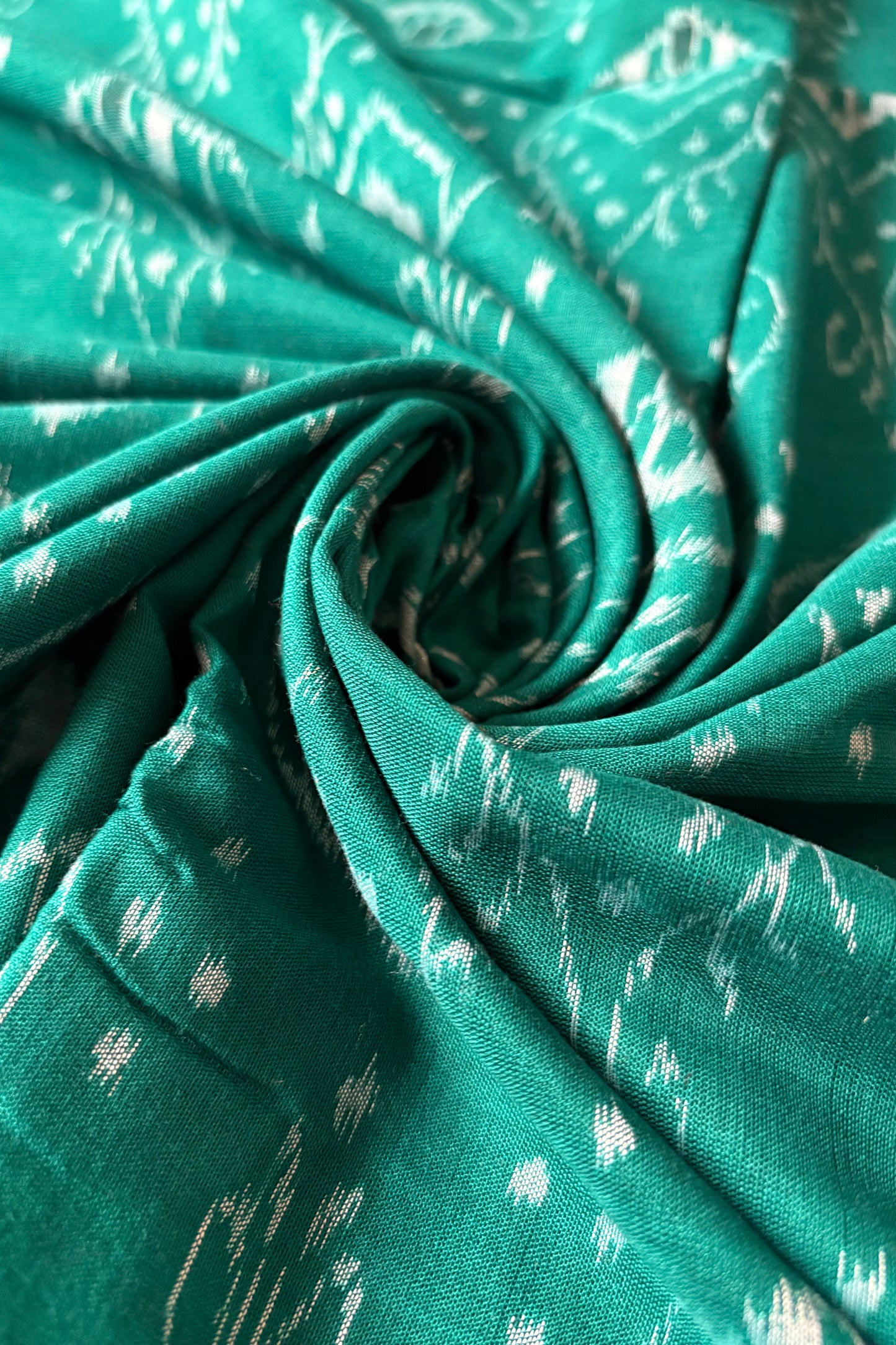 Odisha Ikkat Khandua Cotton Saree - Rama Green