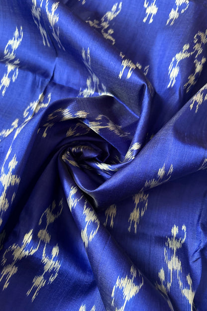 Odisha Ikkat Khandua Pure Silk Saree- Blue