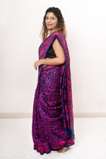 Load image into Gallery viewer, Blended Resham Jamdani- Navy Blue-Pink
