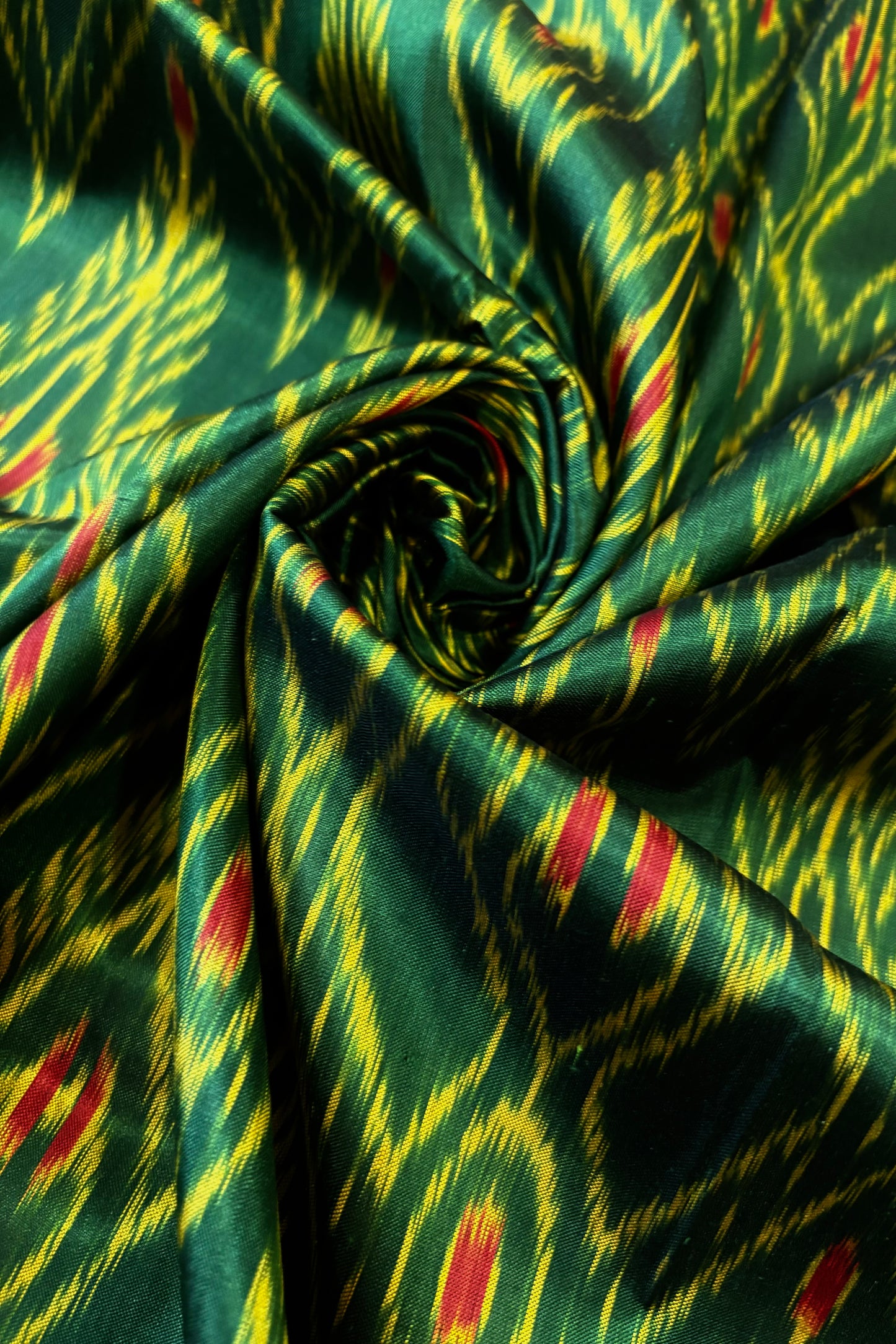 Exclusive Odisha Ikkat Pure Silk Saree- Deep Green