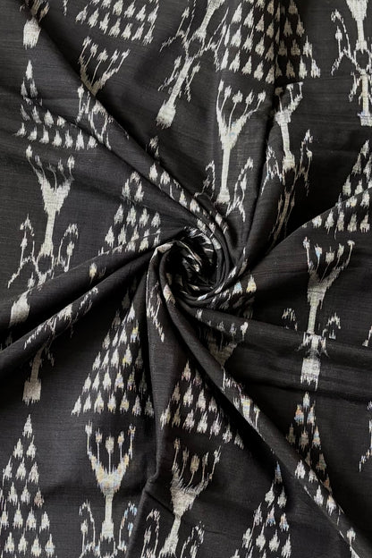 Exclusive Bandha Body Ikkat Cotton Saree - Black