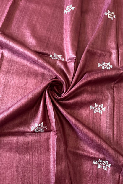 Gopalpur Tussar Silk Saree- Burgundy