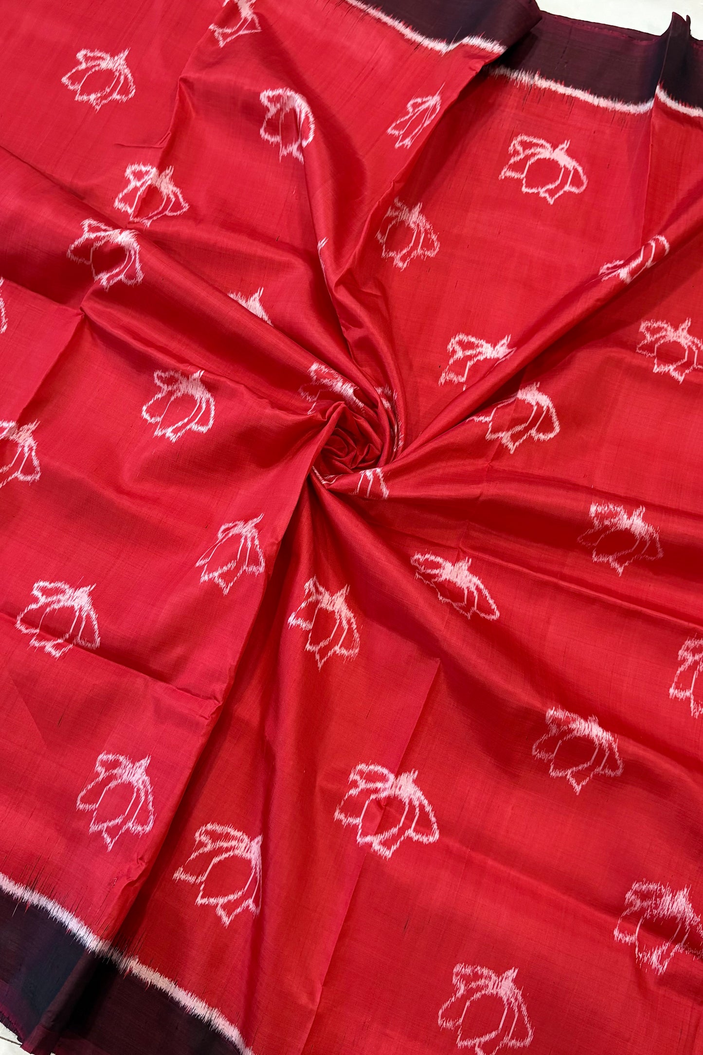 Exclusive Odisha Ikkat Pure Silk Saree- Red