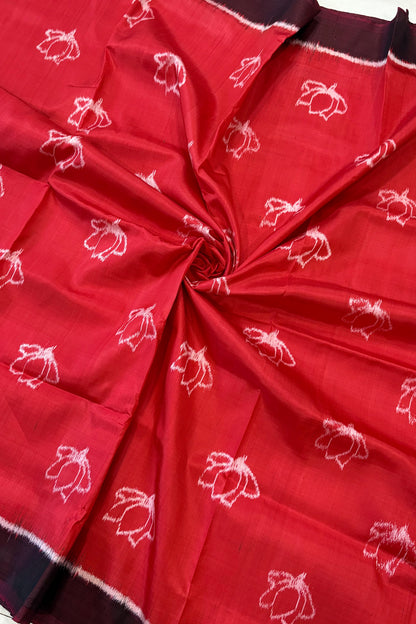 Exclusive Odisha Ikkat Pure Silk Saree- Red