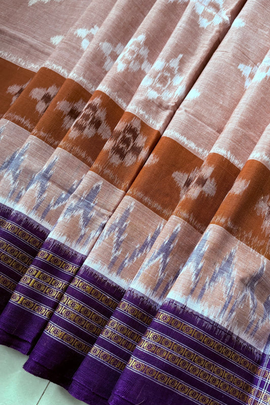 Khandua Cotton Saree - Beige