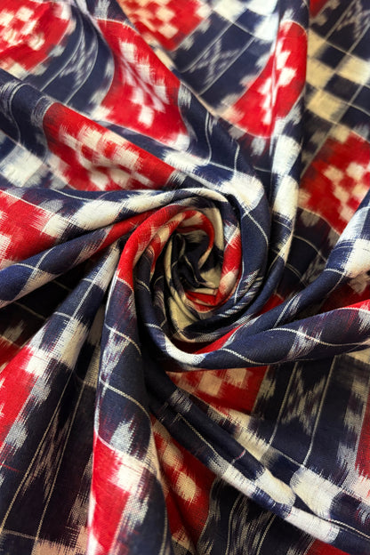 Sambalpuri Pure Cotton Saree - Navy