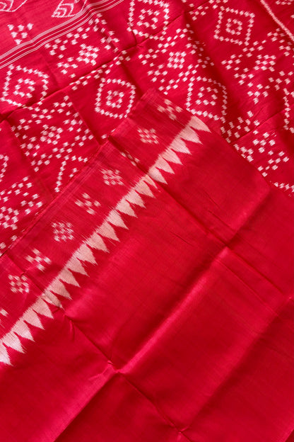 Exclusive Odisha Ikkat Pure Silk Saree- Red