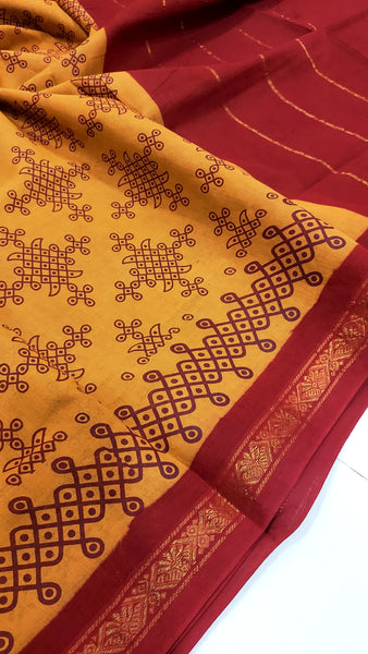 Green Madurai Sungudi Cotton Saree with Zari Work and Red Contrasting –  WEAVERS BOUTIQUE