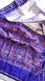 Load image into Gallery viewer, Pasapali Border Khandua Silk Saree - Silver
