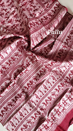 Load image into Gallery viewer, Murshidabad Pure Silk Sarees Hand block Print- Pink
