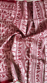 Load image into Gallery viewer, Murshidabad Pure Silk Sarees Hand block Print- Pink
