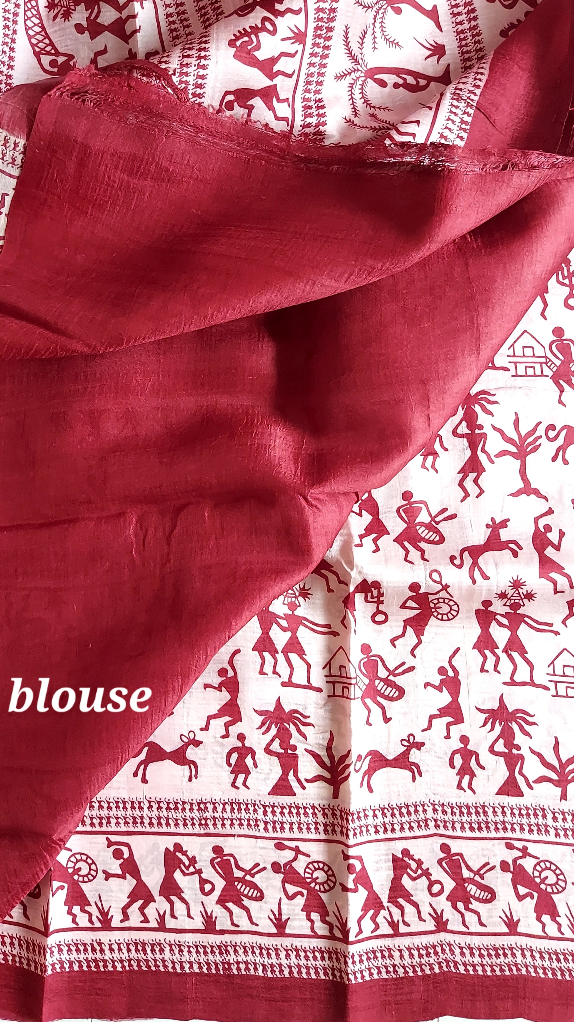 Murshidabad Pure Silk Sarees Hand block Print- Pink