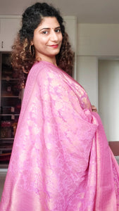 Banarasi Chiffon-Georgette Saree- Mauve Pink