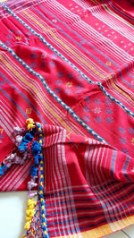 Load image into Gallery viewer, Kala Cotton Bhujodi Saree - Red
