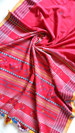 Load image into Gallery viewer, Kala Cotton Bhujodi Saree - Red
