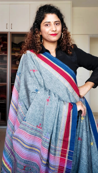 Kala Cotton Ajrakh Saree – Missaa Handloom