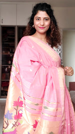 Load image into Gallery viewer, Cotton Paithani Saree With Fancy Pallu-Medium Pink
