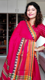 Load image into Gallery viewer, Narayanpet Mercerized Cotton Saree With Broad Border - Pink
