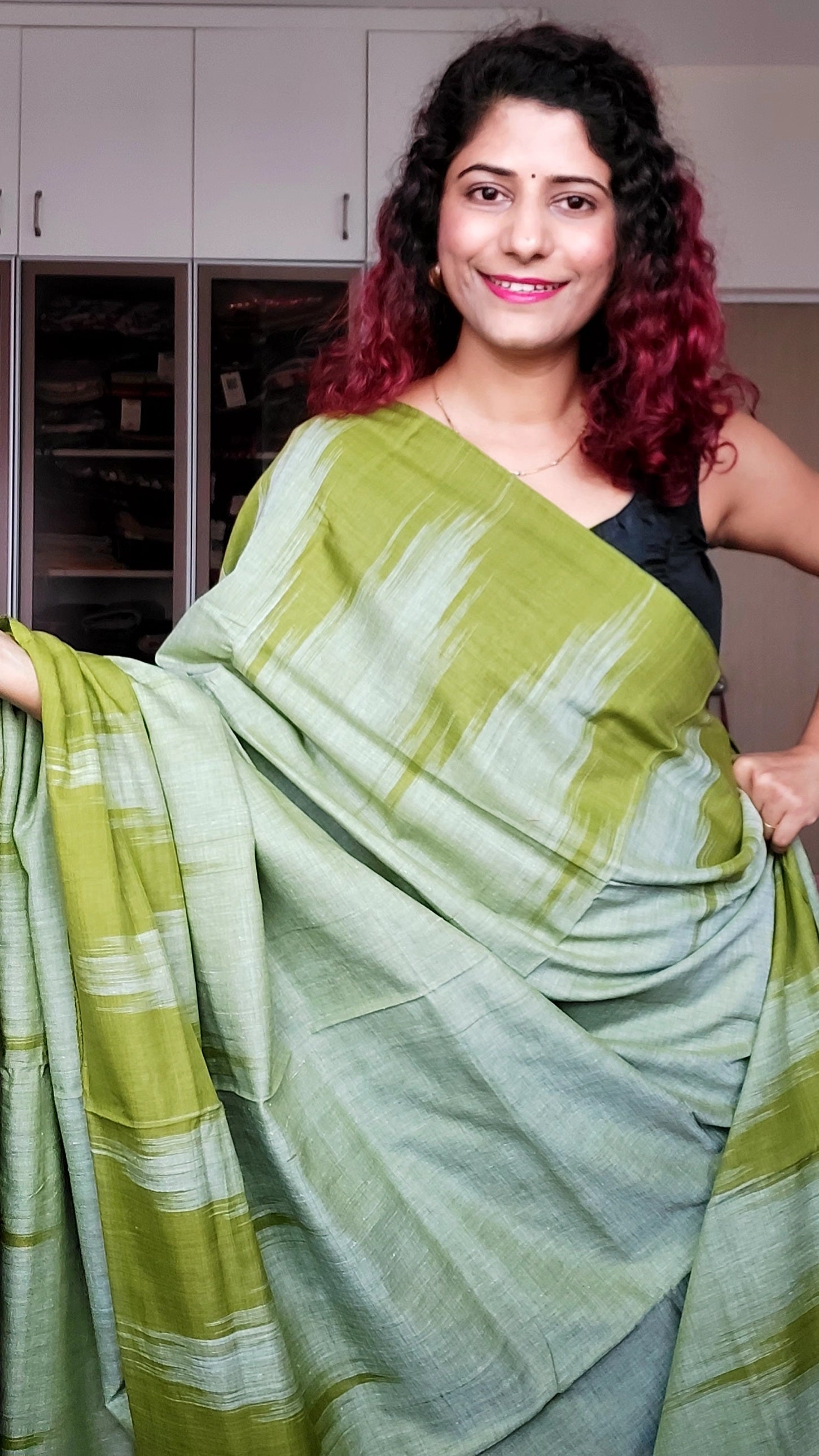 Kargil Cotton Saree-Pastel Green