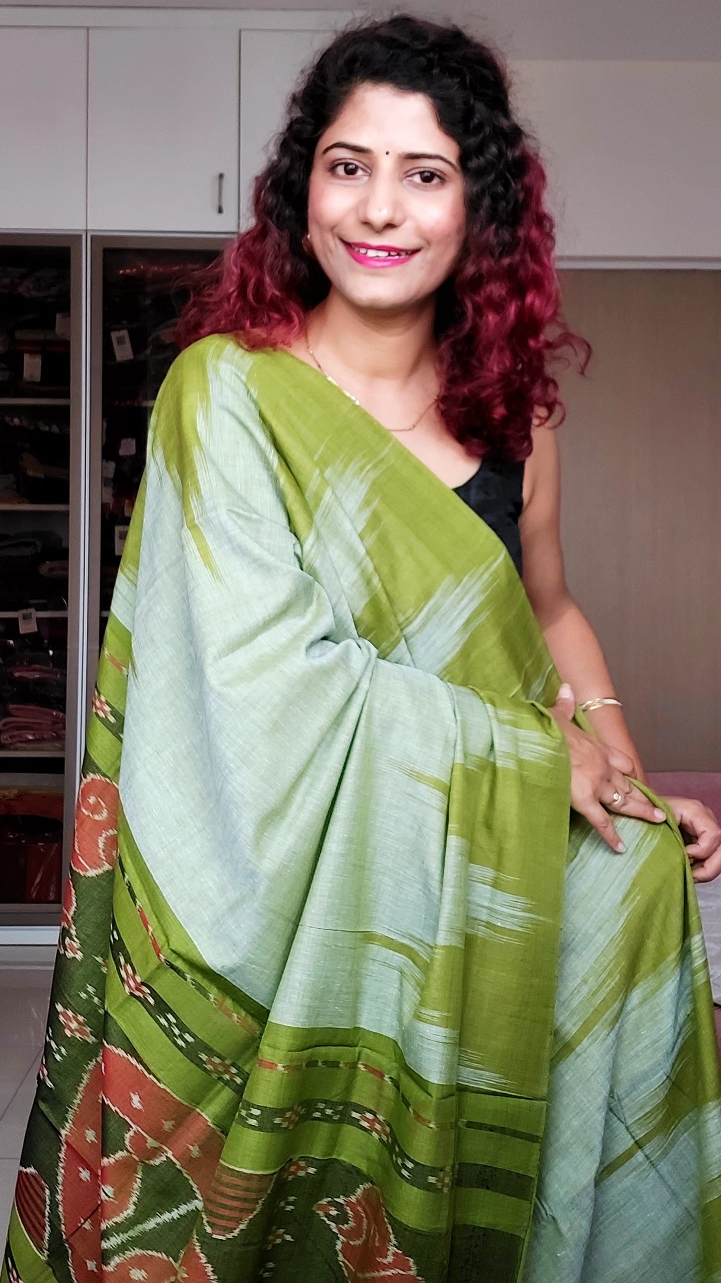 Kargil Cotton Saree-Pastel Green