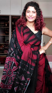 Kargil Cotton Saree- Maroon