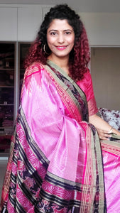 Sachipaar Khandua Silk Saree: Pink